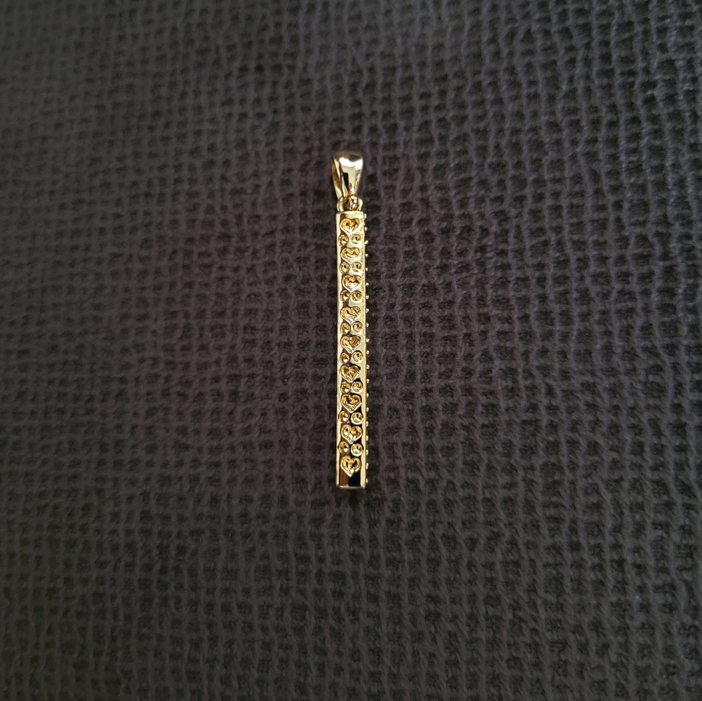 Vertical↕️ Bar Pendant with Pave Crystals💎 - Picture 3 of 15